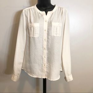 Loft Cream Blouse Sz S